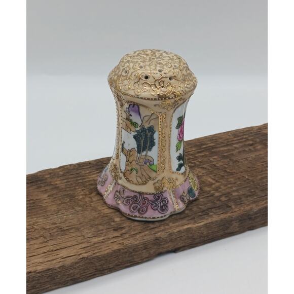 Antique Hand Painted Nippon Hat Pin Holder Japanese Gold Moriage Ornate Asian - Picture 3 of 9